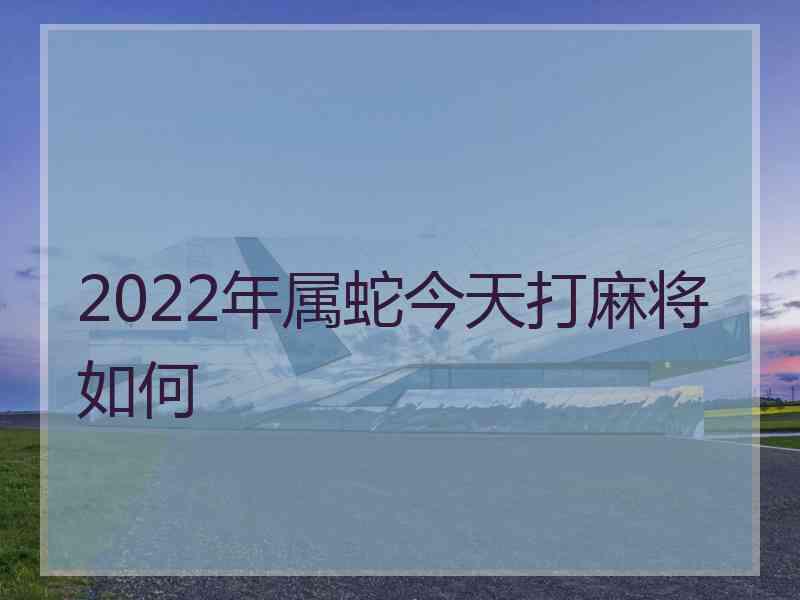 2022年属蛇今天打麻将如何