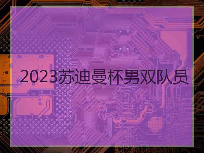 2023苏迪曼杯男双队员