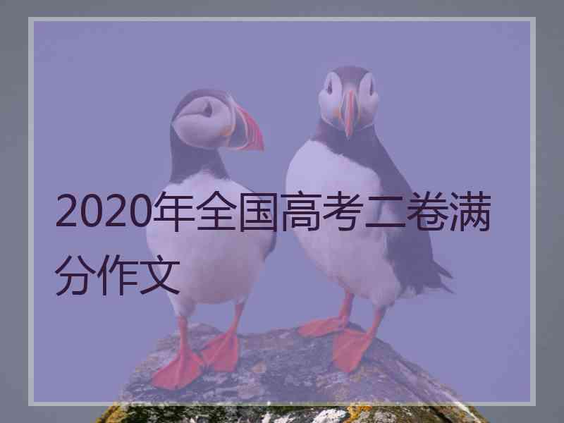 2020年全国高考二卷满分作文