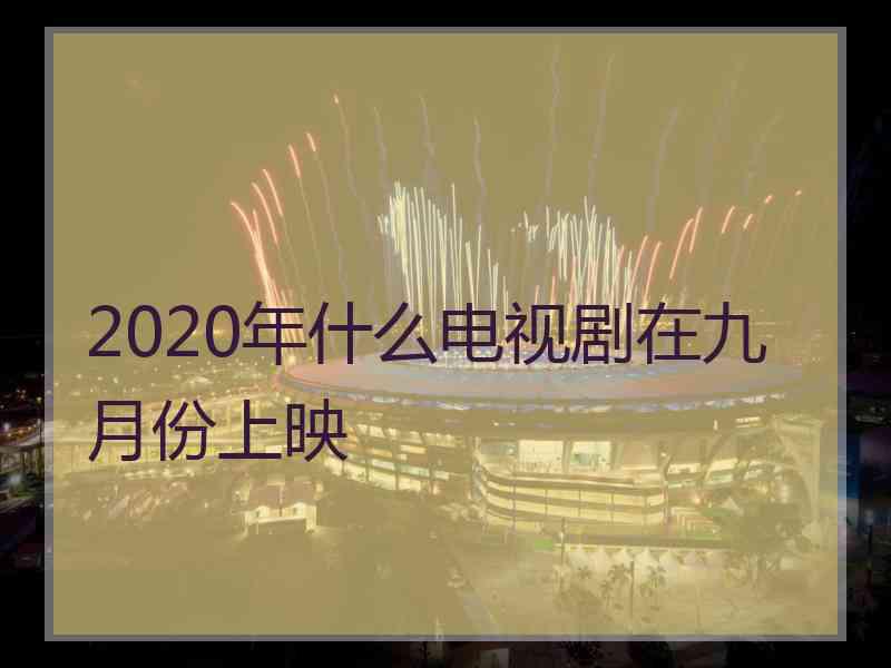 2020年什么电视剧在九月份上映