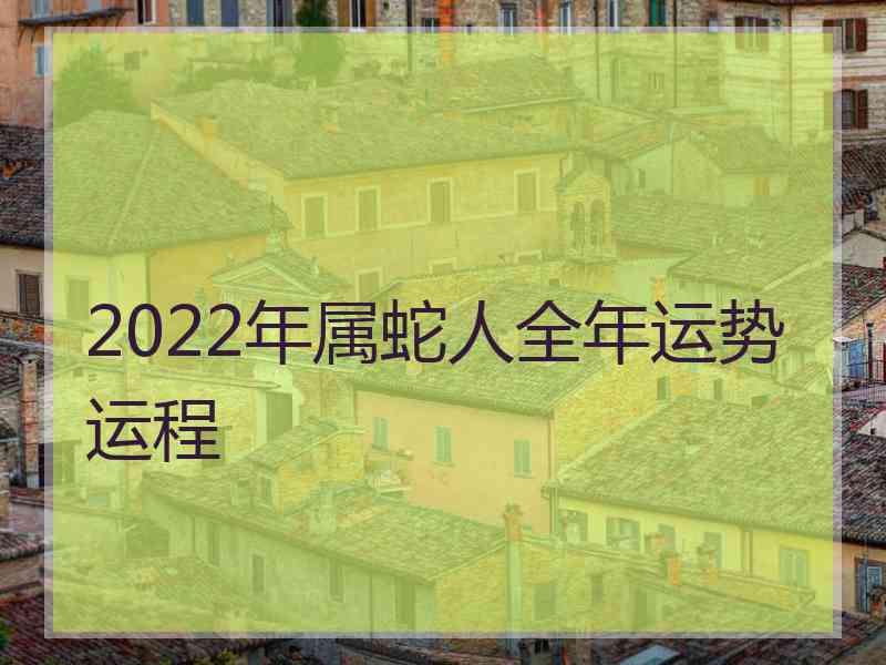 2022年属蛇人全年运势运程