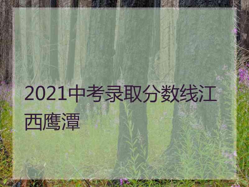 2021中考录取分数线江西鹰潭