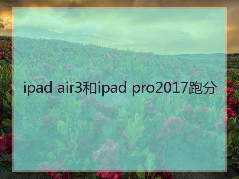 ipad air3和ipad pro2017跑分