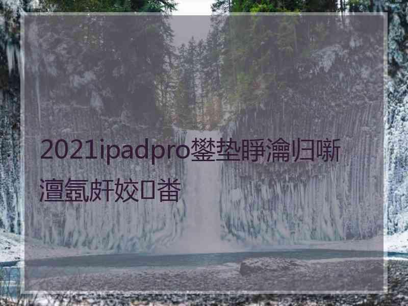 2021ipadpro鐢垫睜瀹归噺澶氬皯姣畨