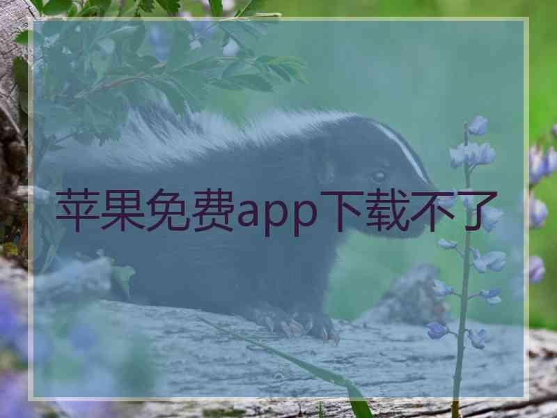 苹果免费app下载不了