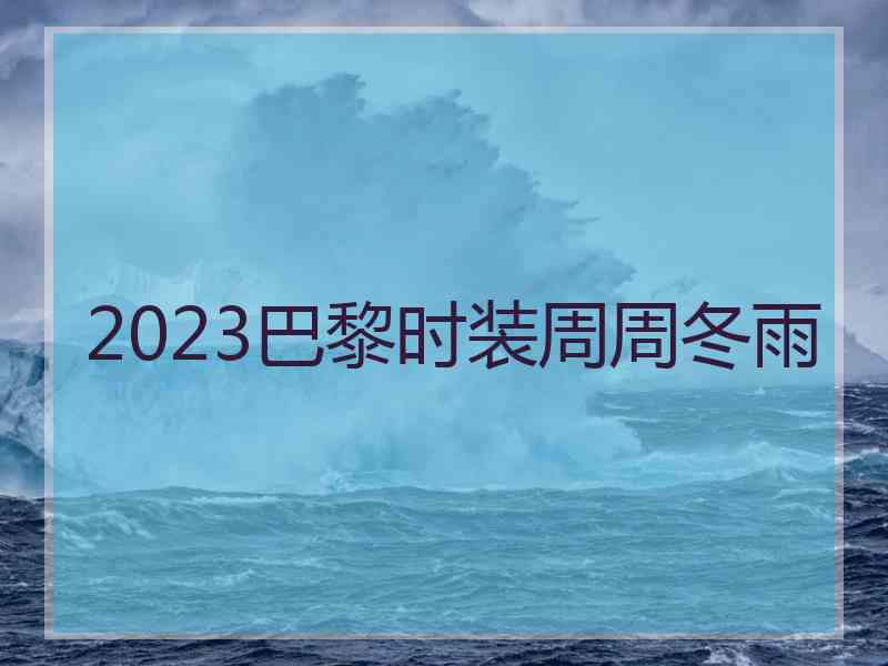 2023巴黎时装周周冬雨