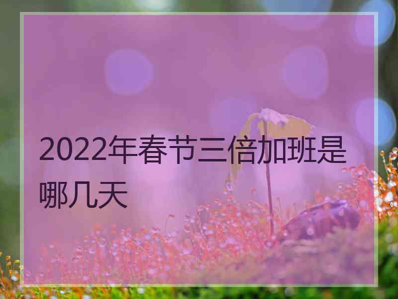 2022年春节三倍加班是哪几天