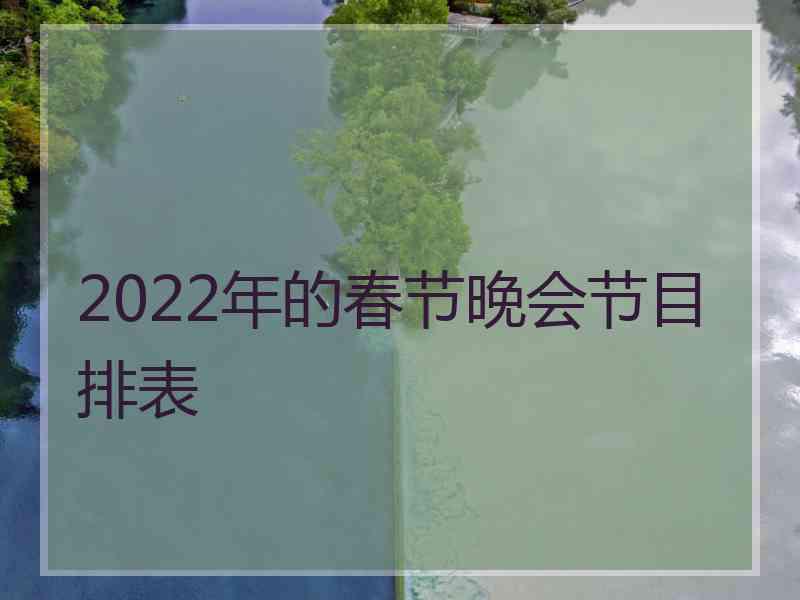 2022年的春节晚会节目排表