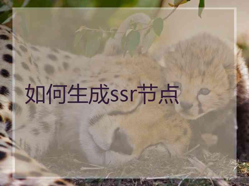 如何生成ssr节点