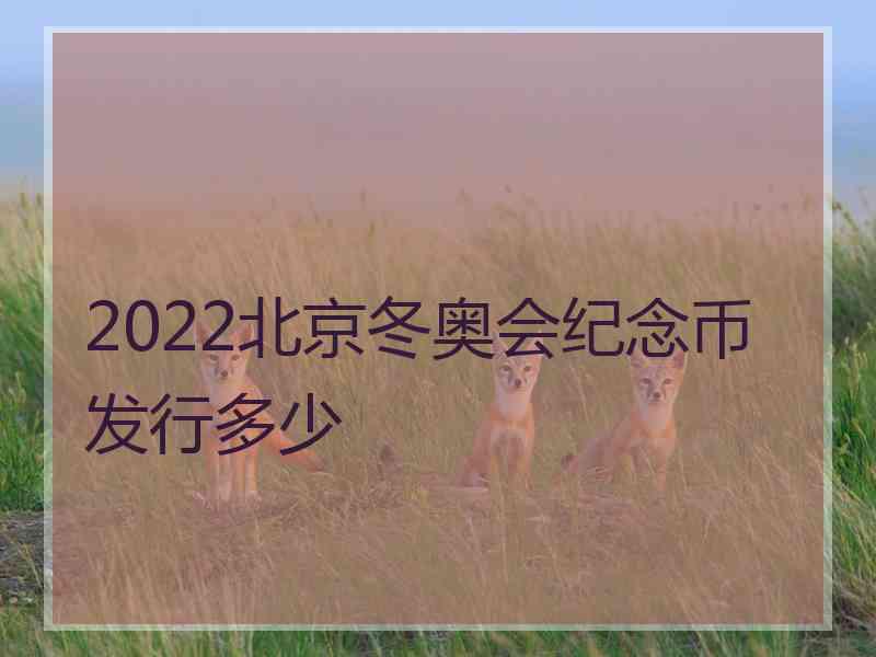 2022北京冬奥会纪念币发行多少