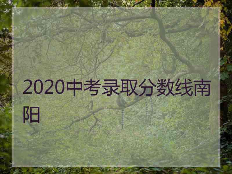 2020中考录取分数线南阳