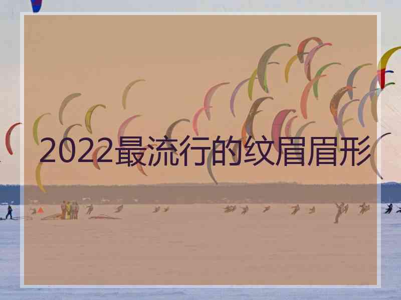 2022最流行的纹眉眉形