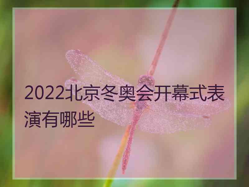 2022北京冬奥会开幕式表演有哪些