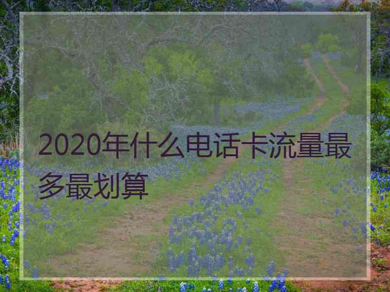 2020年什么电话卡流量最多最划算