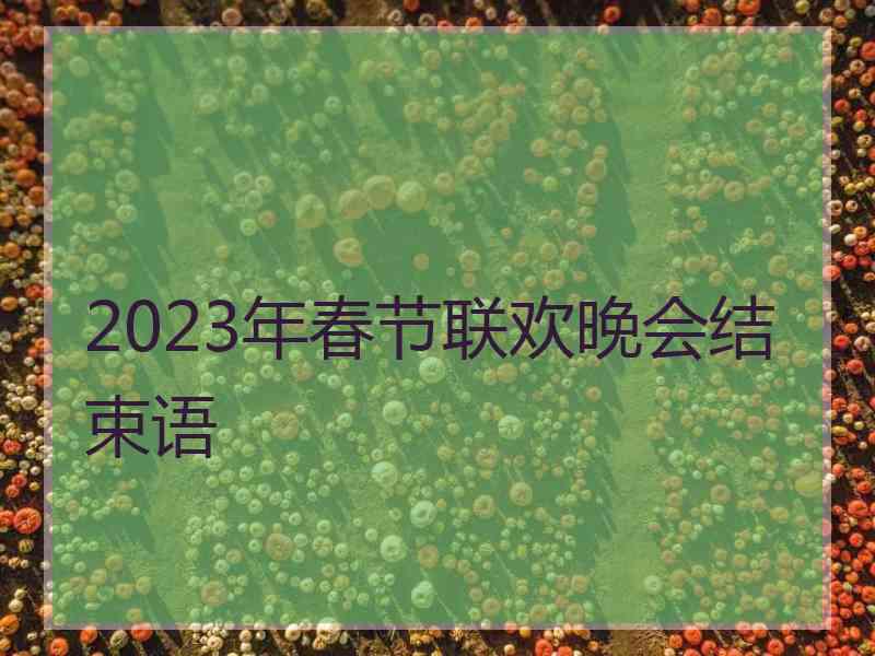 2023年春节联欢晚会结束语