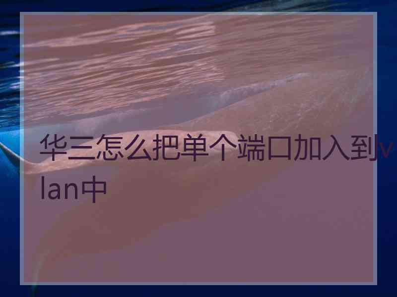 华三怎么把单个端口加入到vlan中