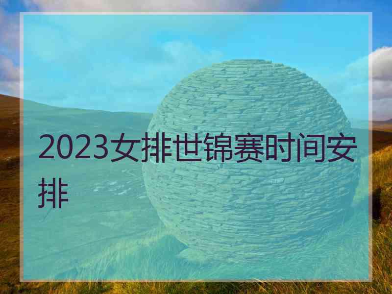 2023女排世锦赛时间安排