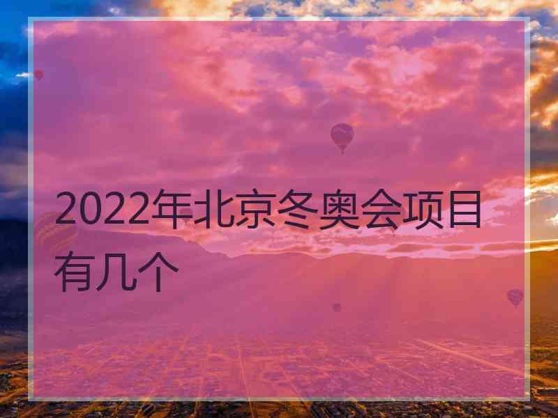 2022年北京冬奥会项目有几个