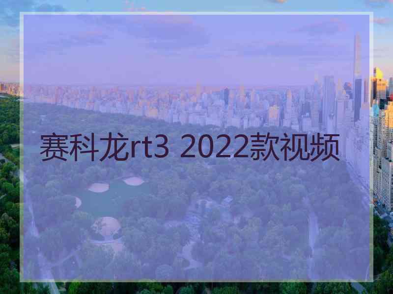 赛科龙rt3 2022款视频