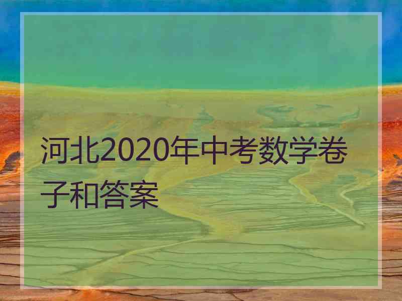 河北2020年中考数学卷子和答案