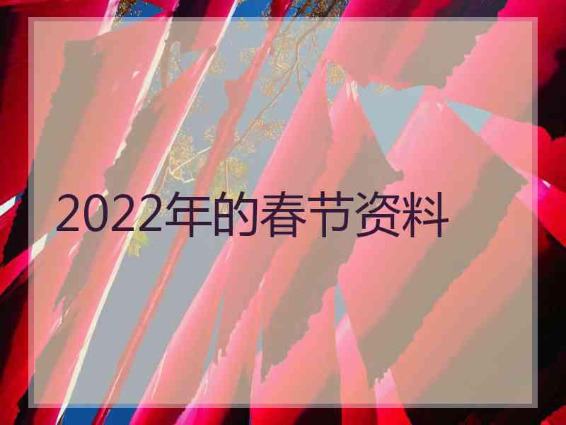 2022年的春节资料