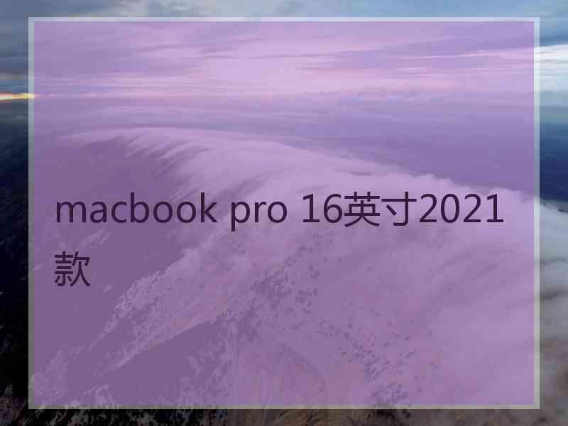 macbook pro 16英寸2021款