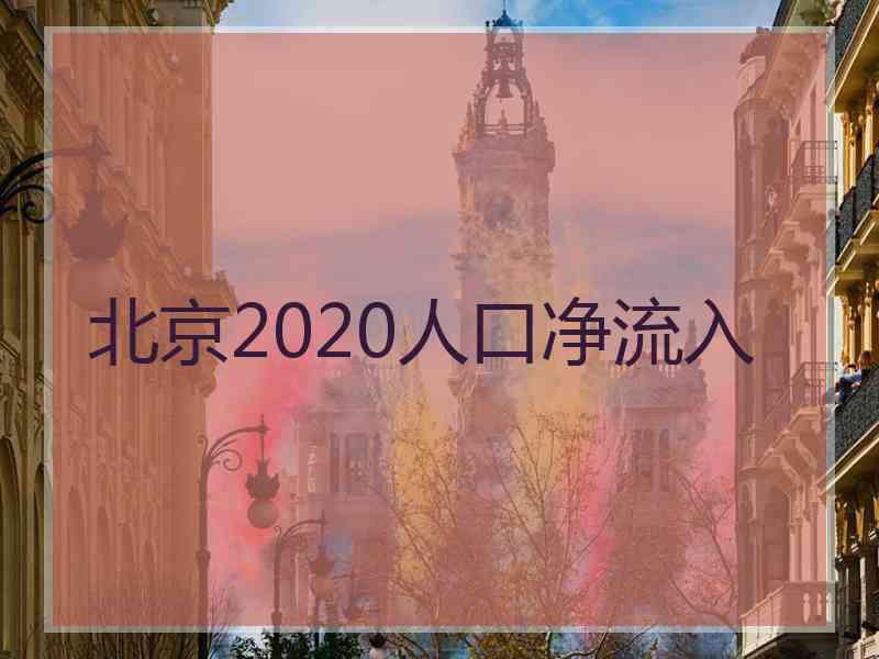 北京2020人口净流入