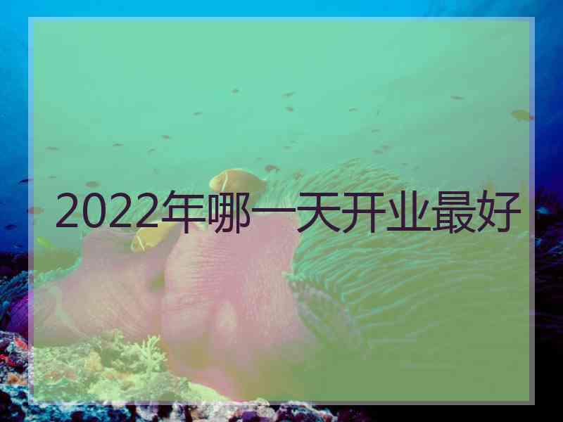 2022年哪一天开业最好