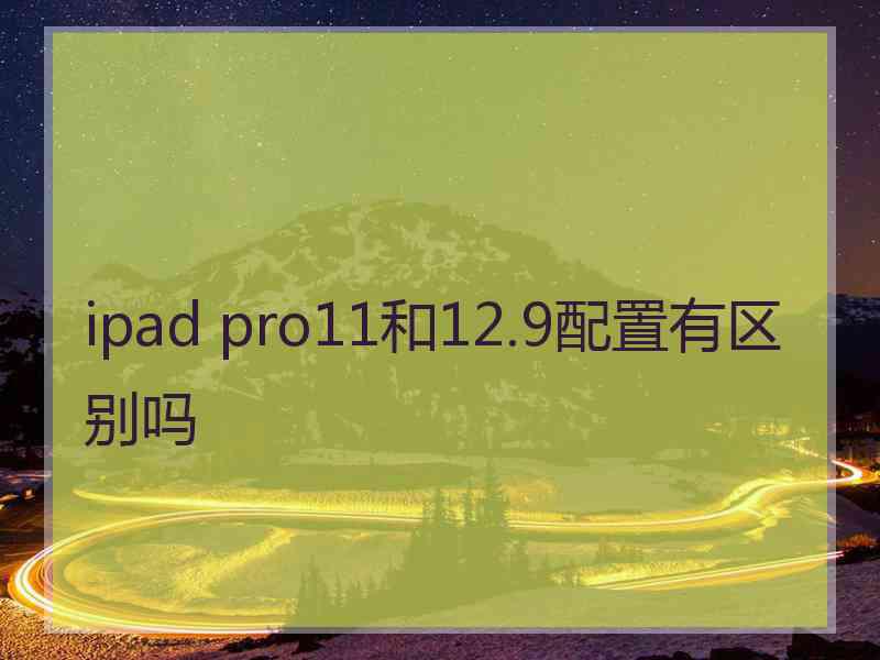 ipad pro11和12.9配置有区别吗