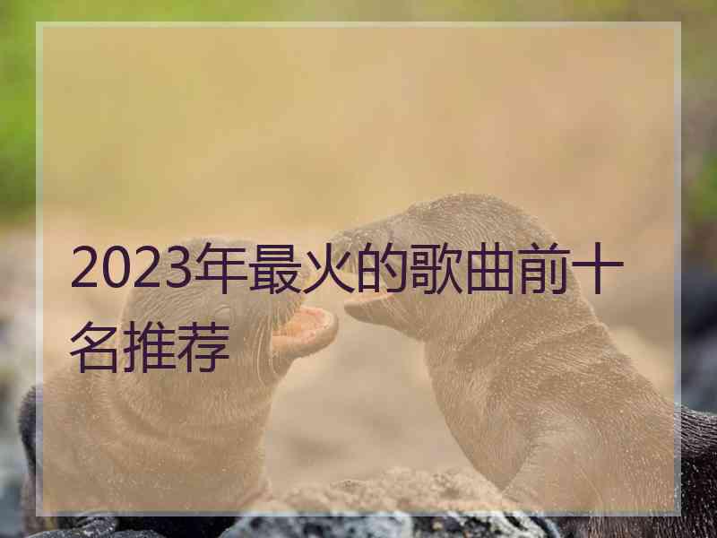 2023年最火的歌曲前十名推荐