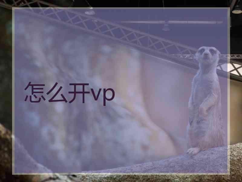 怎么开vp