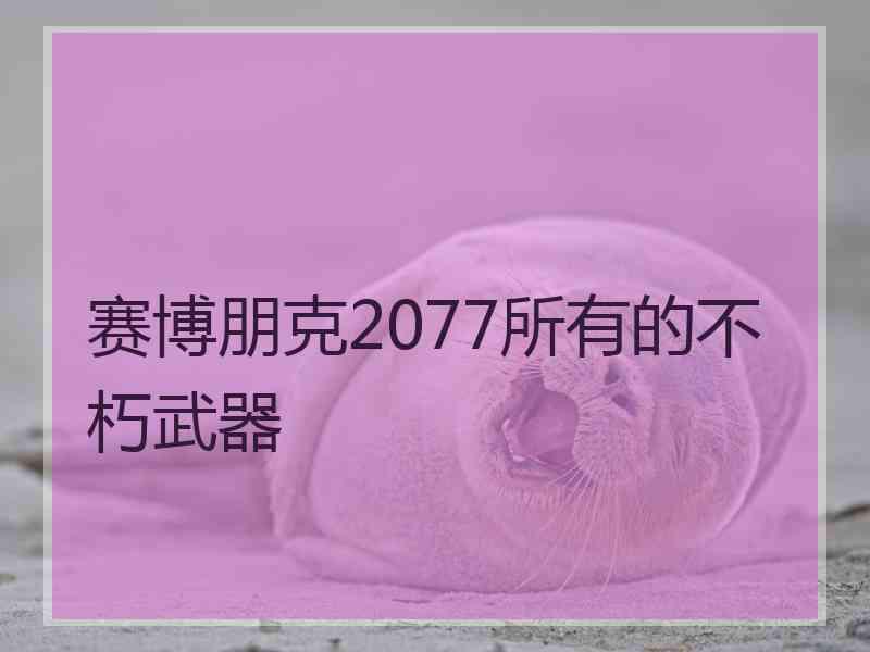 赛博朋克2077所有的不朽武器