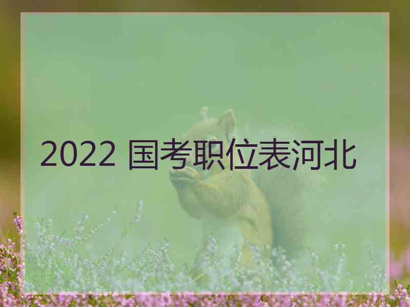 2022 国考职位表河北