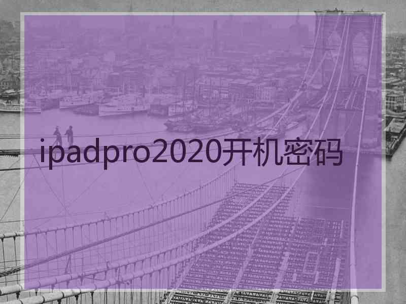 ipadpro2020开机密码