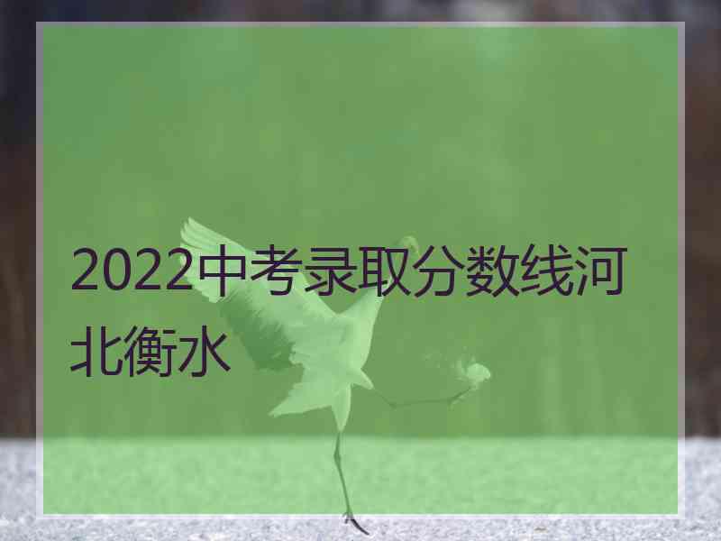 2022中考录取分数线河北衡水