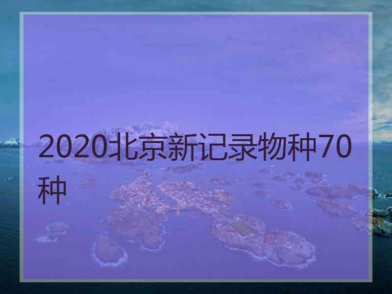 2020北京新记录物种70种