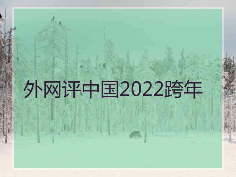 外网评中国2022跨年