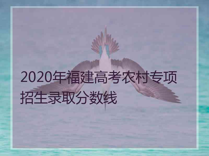 2020年福建高考农村专项招生录取分数线