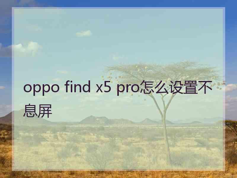 oppo find x5 pro怎么设置不息屏