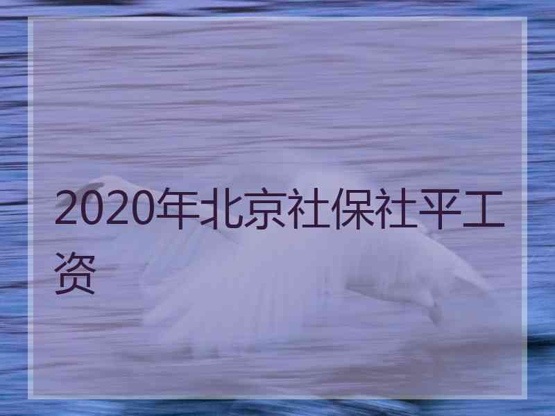 2020年北京社保社平工资