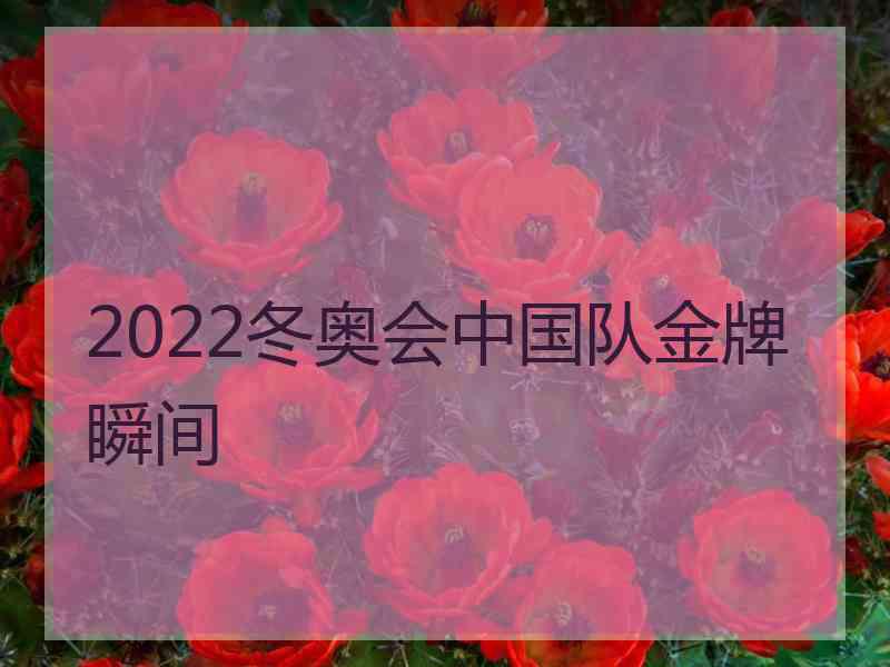 2022冬奥会中国队金牌瞬间