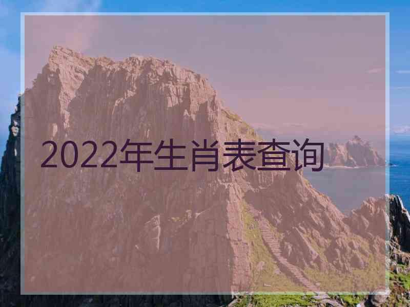 2022年生肖表查询