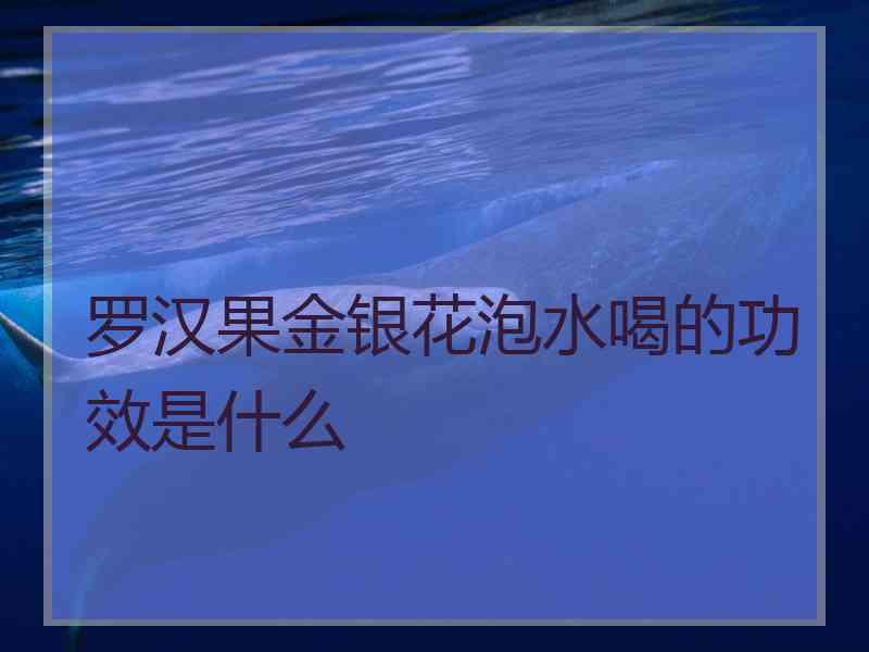 罗汉果金银花泡水喝的功效是什么