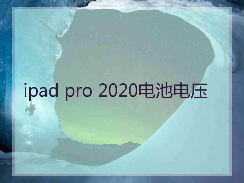 ipad pro 2020电池电压