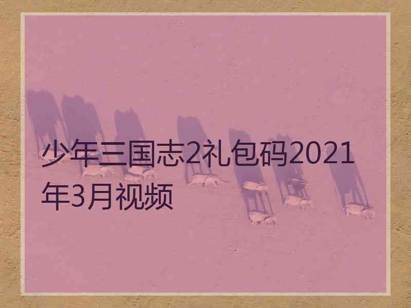 少年三国志2礼包码2021年3月视频