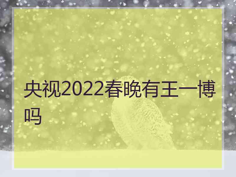 央视2022春晚有王一博吗