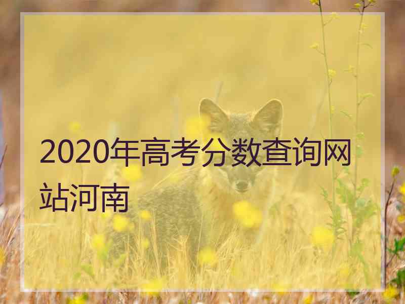 2020年高考分数查询网站河南