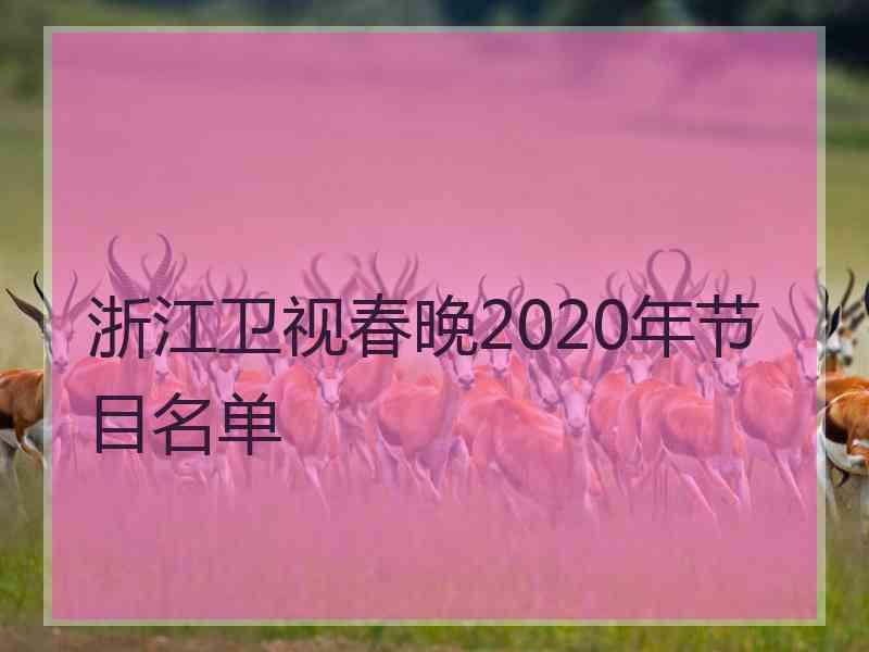 浙江卫视春晚2020年节目名单