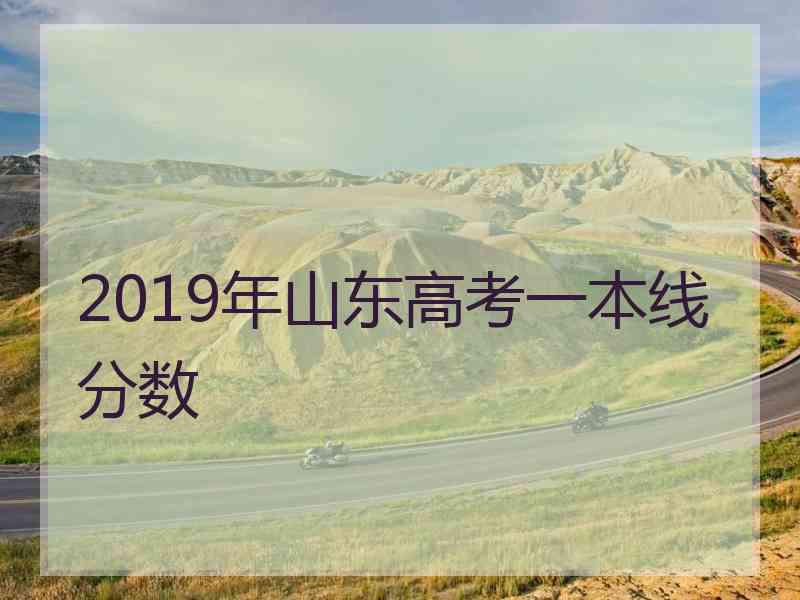 2019年山东高考一本线分数