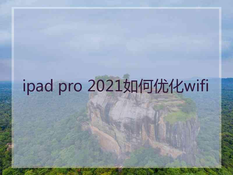 ipad pro 2021如何优化wifi